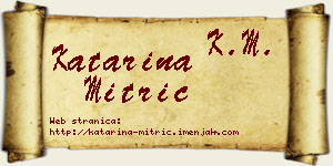Katarina Mitrić vizit kartica